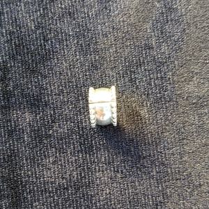 Pandora Round Beveled Clip Spacer Charm